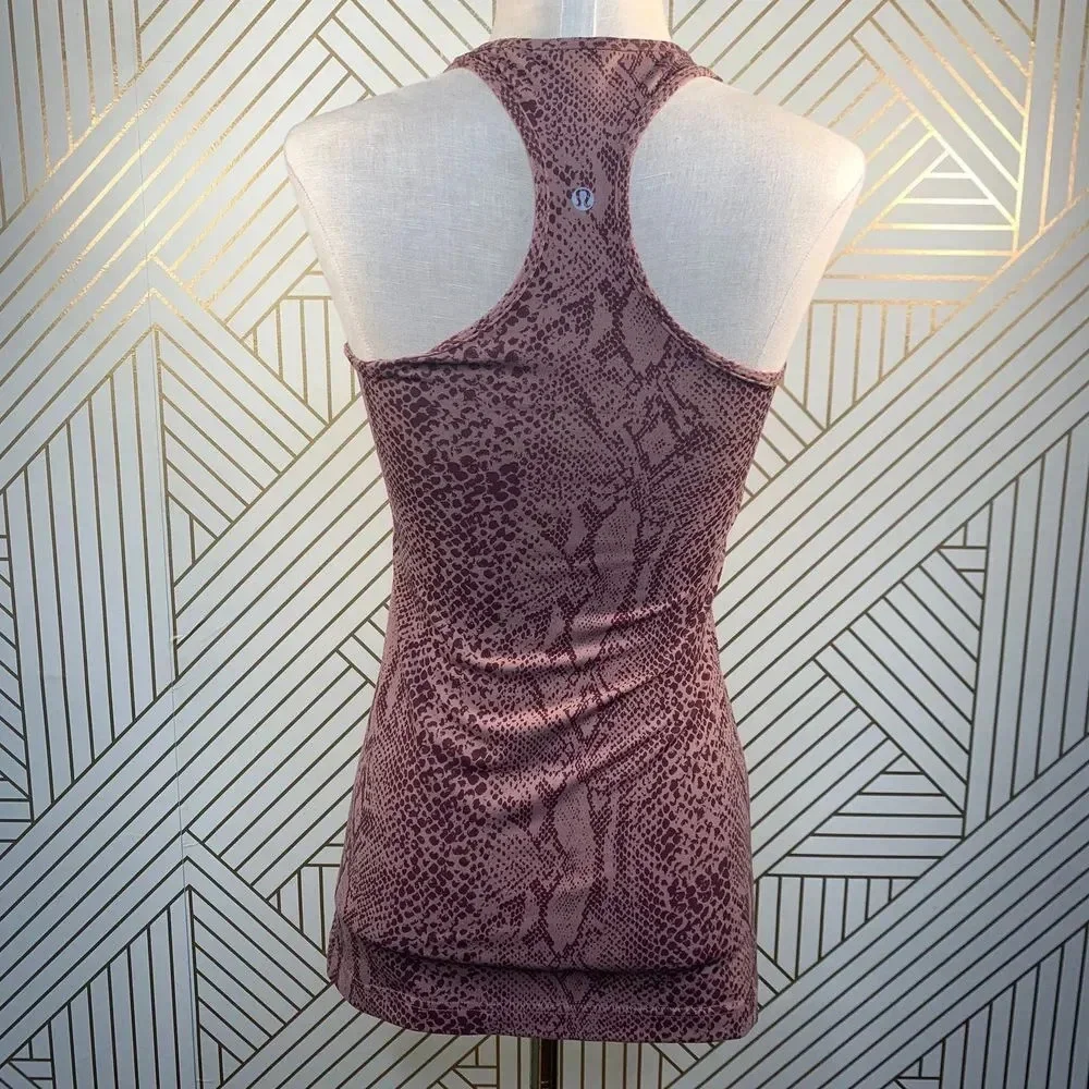 Lululemon Cool Racerback Tank‎ Top Desert Snake Berry Multi Pink Red Size 4
